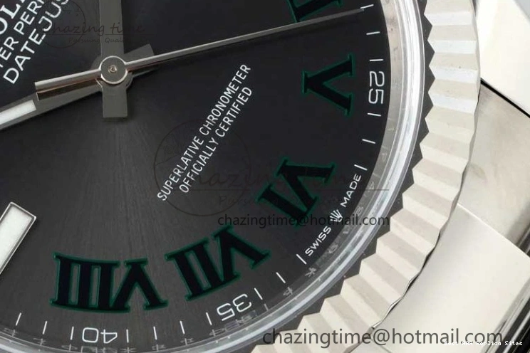 AAA Replica Watches Green 904L on 126334 Gray 41 2285 Steel Bracelet 1:1 Best Edition Dial VR NTF ZeroBulk DateJust Roman Oyster 0122